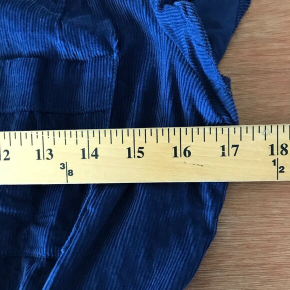 Urban Outfitters Corduroy Romper Women M Blue Snap Button Pockets Short Sleeve - Picture 8 of 14